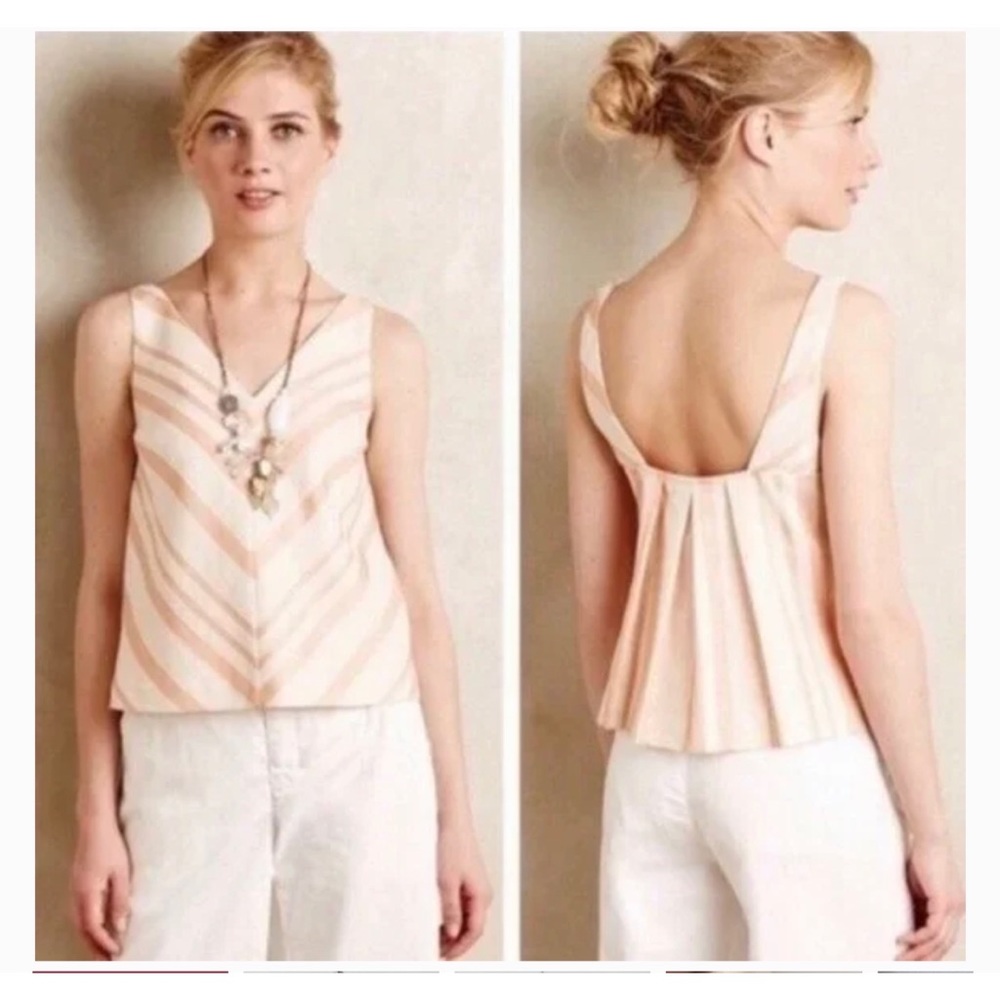 Anthropologie HD in Paris Chevron linen blend Tank Top